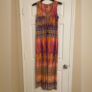 Wrangler Vibrant Pattern Multicolor Sleeveless Maxi Dress Size M